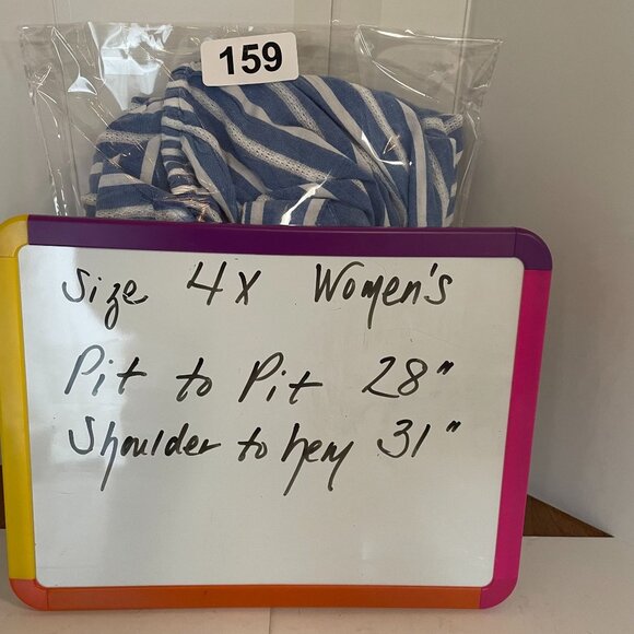 Old‎ Navy Womens Blue White Striped Blouse Sz 4X Wrap Back Tie Peasant Boho NWT - Picture 10 of 10